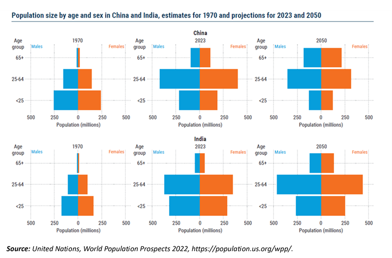 Demographics india and china